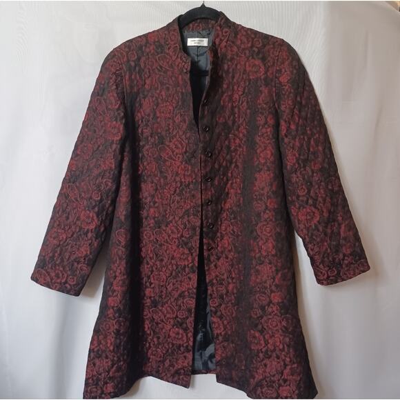 LAURA ASHLEY Petite Ruby Luster/Black Button Front Jacket. Size L - Picture 5 of 11